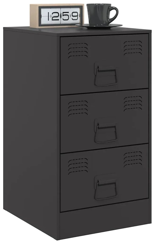 Mesas de cabeceira 2 pcs 34,5x39x62 cm aço preto