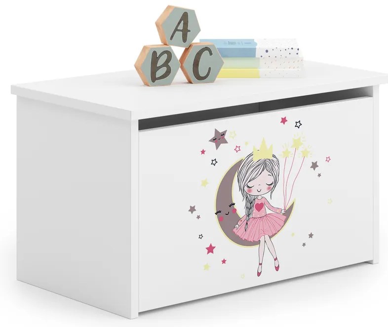 Baú de brinquedos Daria branco - princesa adormecida