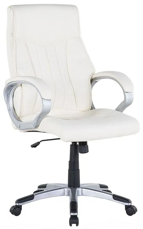 Cadeira de escritório branco e creme em pele sintética altura ajustável TRIUMPH Beliani