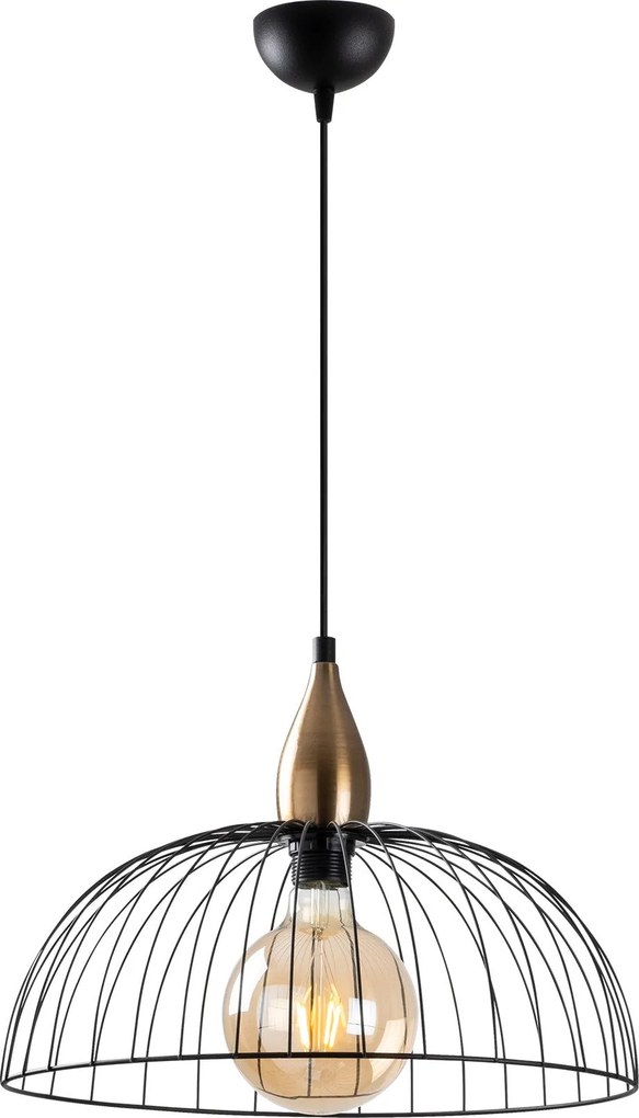 Candeeiro de Teto Kadeh – Preto – 40 x 40 cm