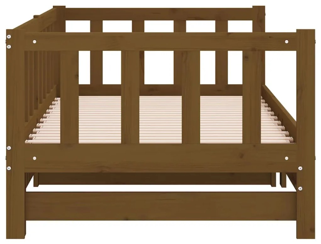 Estrutura sofá-cama de puxar 2x(90x190)cm pinho maciço castanho