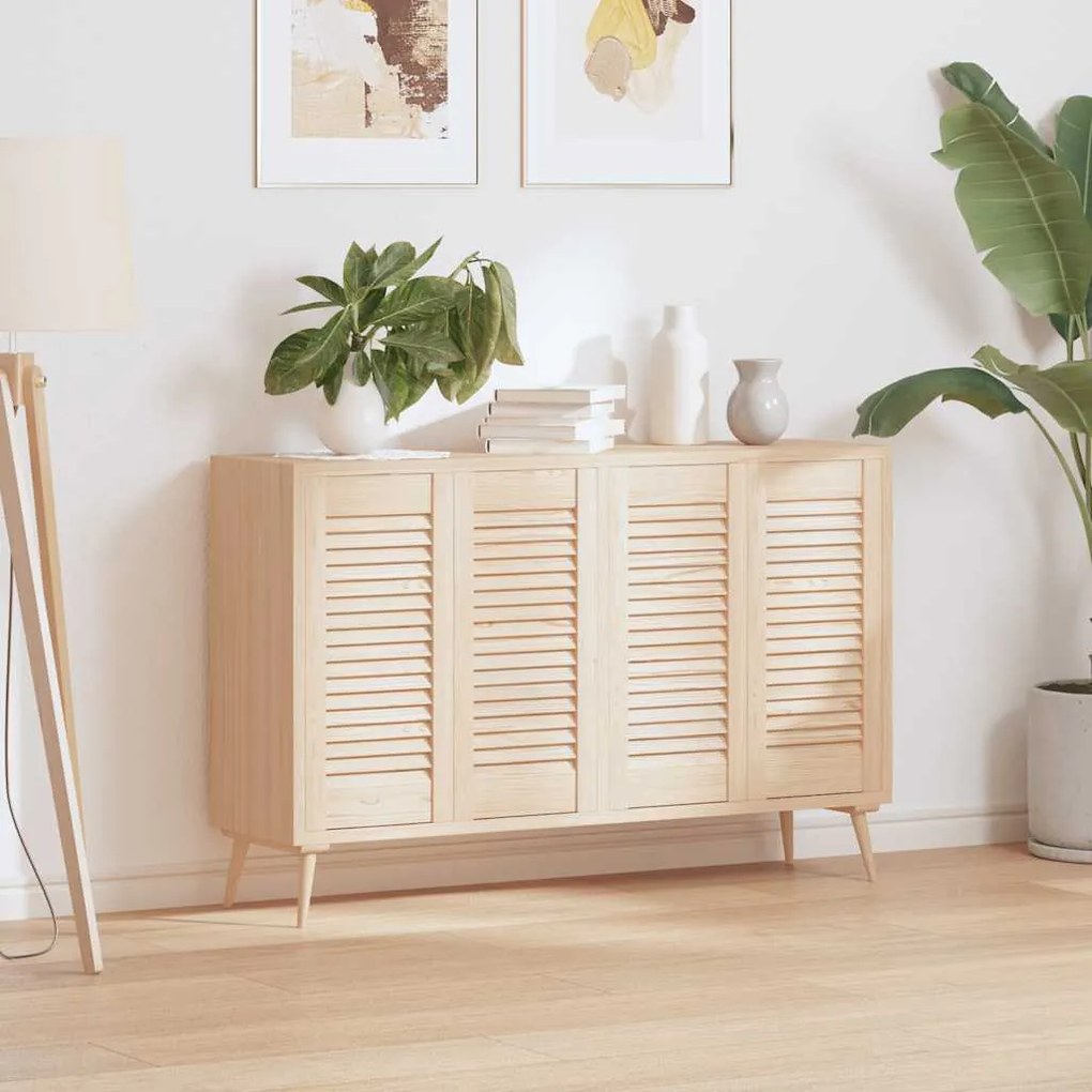 Portas de armário 4 pcs com design de persiana pinho maciço