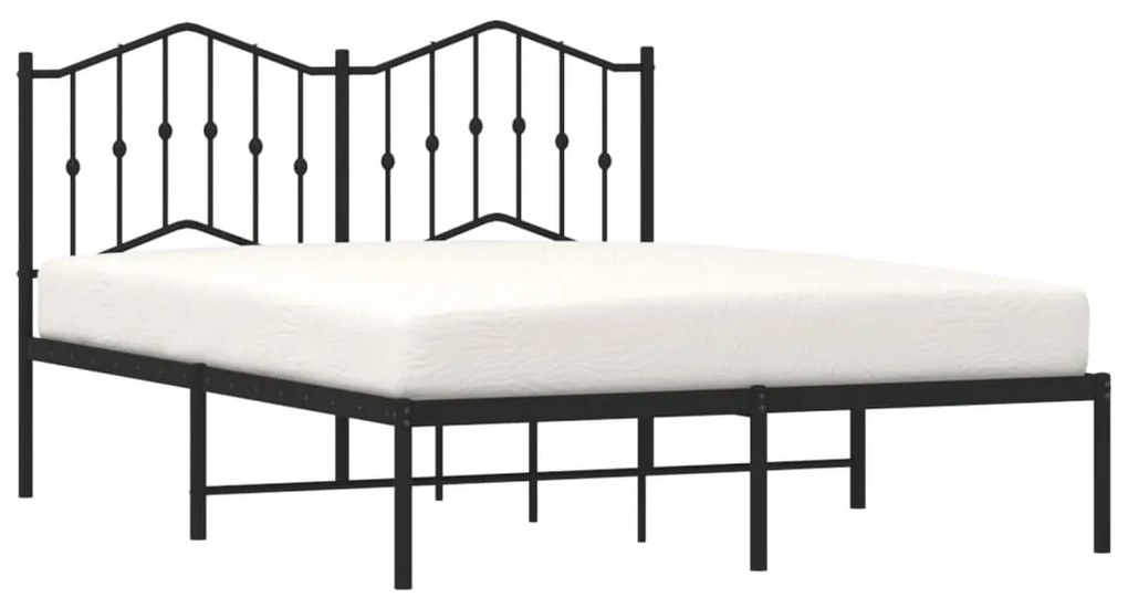 Estrutura de cama com cabeceira 140x190 cm metal preto