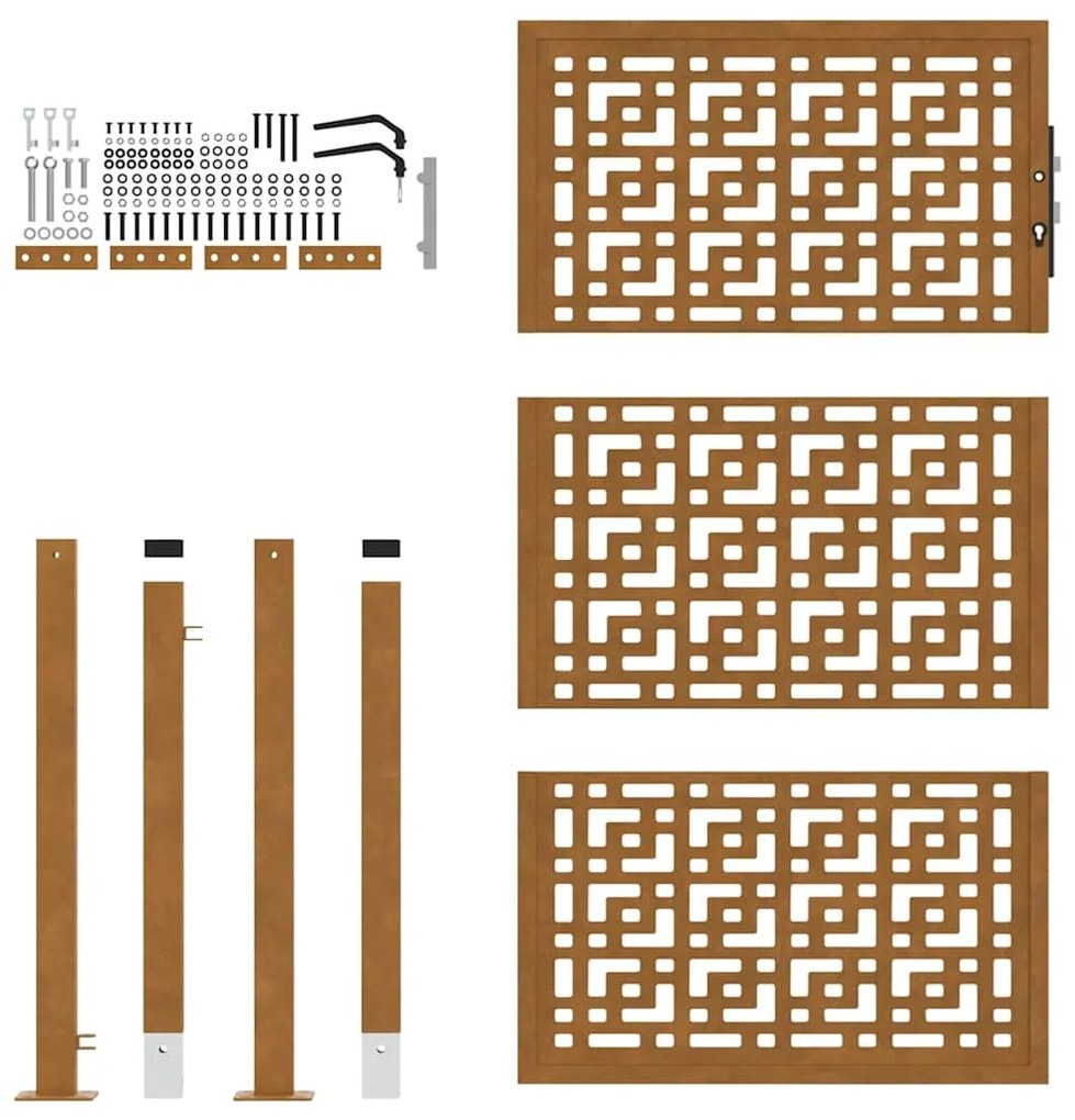 Portão de jardim 105x155 cm design cruzado de aço resistente