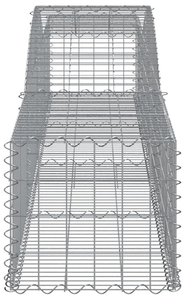Cestos gabião arqueados 8 pcs 400x50x40/60 cm ferro galvanizado