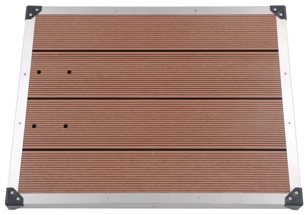 Base chuveiro p/ exterior 80x62 cm WPC aço inoxidável castanho
