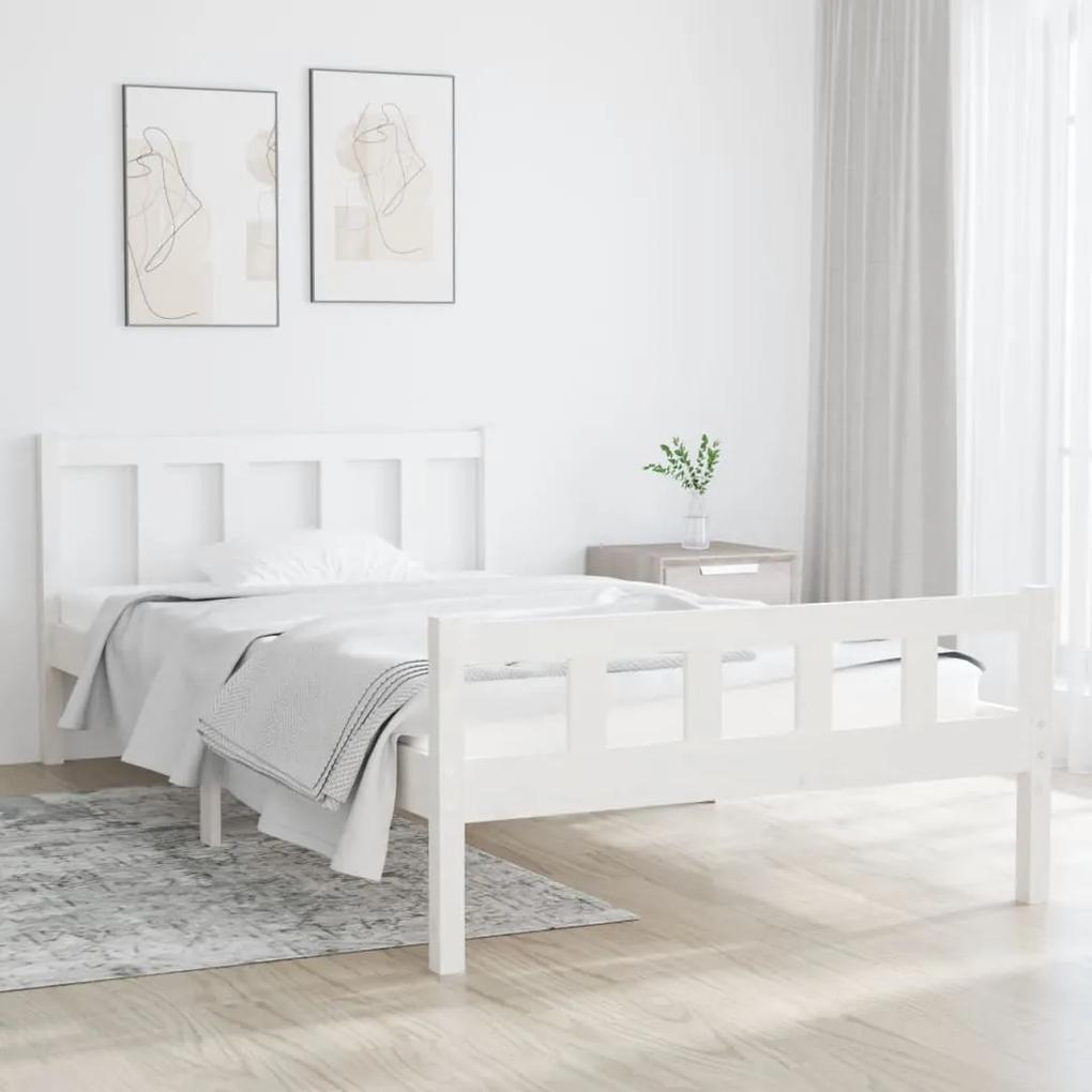 810665 vidaXL Estrutura de cama 90x200 cm madeira maciça branco
