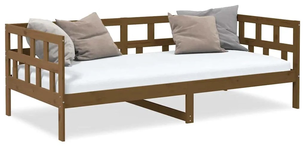 Sofá-cama 80x200 cm madeira de pinho maciça castanho-mel