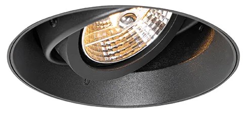 Foco embutido moderno preto GU10 AR70 redondo sem moldura - Oneon Moderno