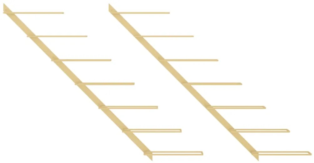 Garrafeira de parede para 7 garrafas metal dourado