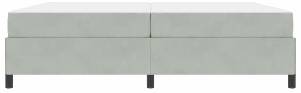 Estrutura da Cama Branco e Cinza Claro 200 x 200 cm Veludo