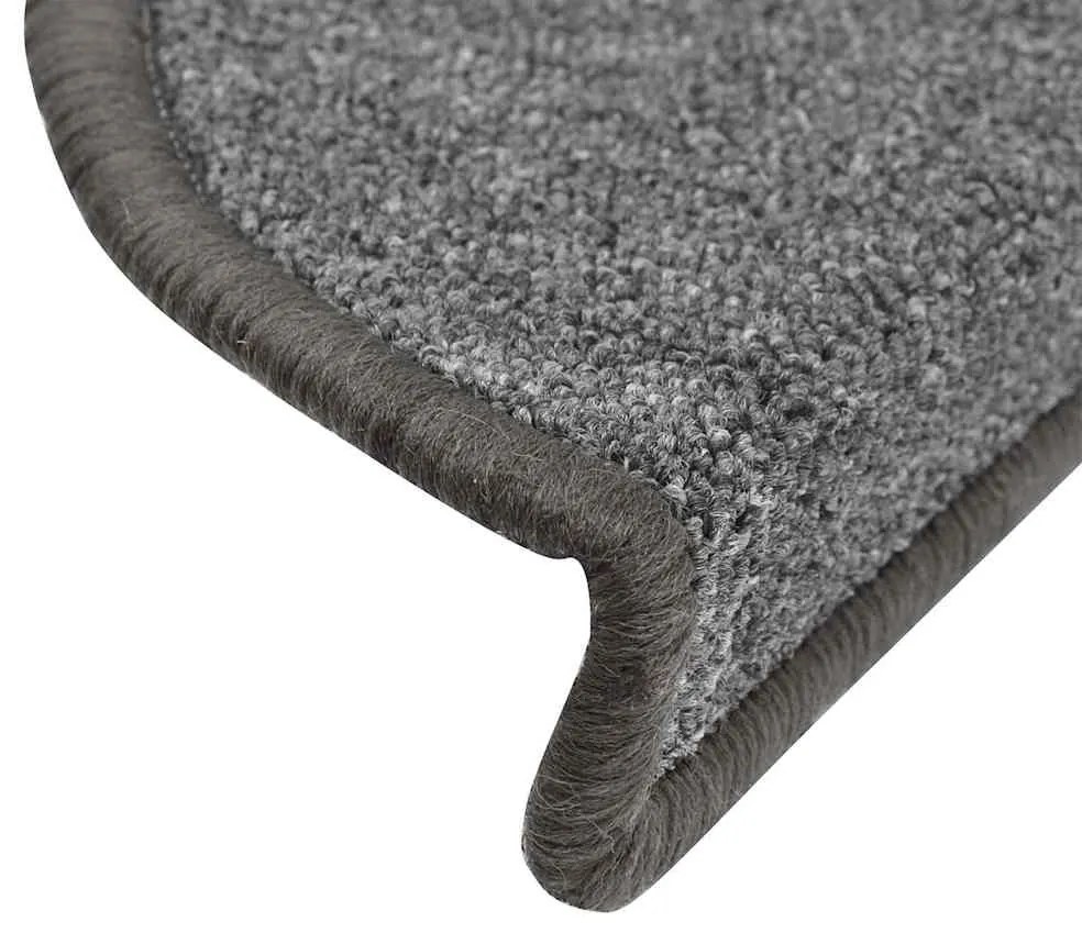 Tapetes de escada 30 pcs 56x17x3 cm cinzento escuro