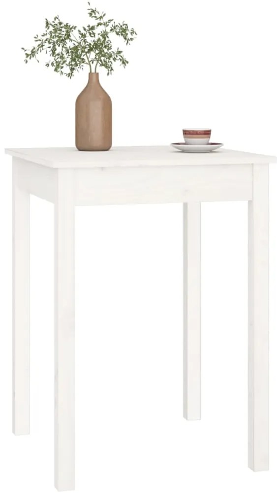 Mesa de jantar 55x55x75 cm madeira de pinho maciça branco