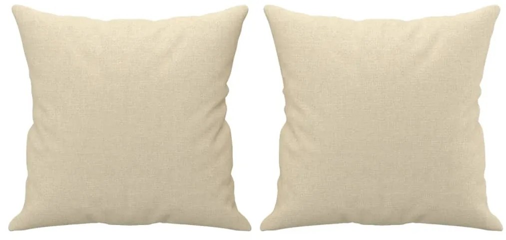 2 pcs conjunto de sofás com almofadas tecido cor creme