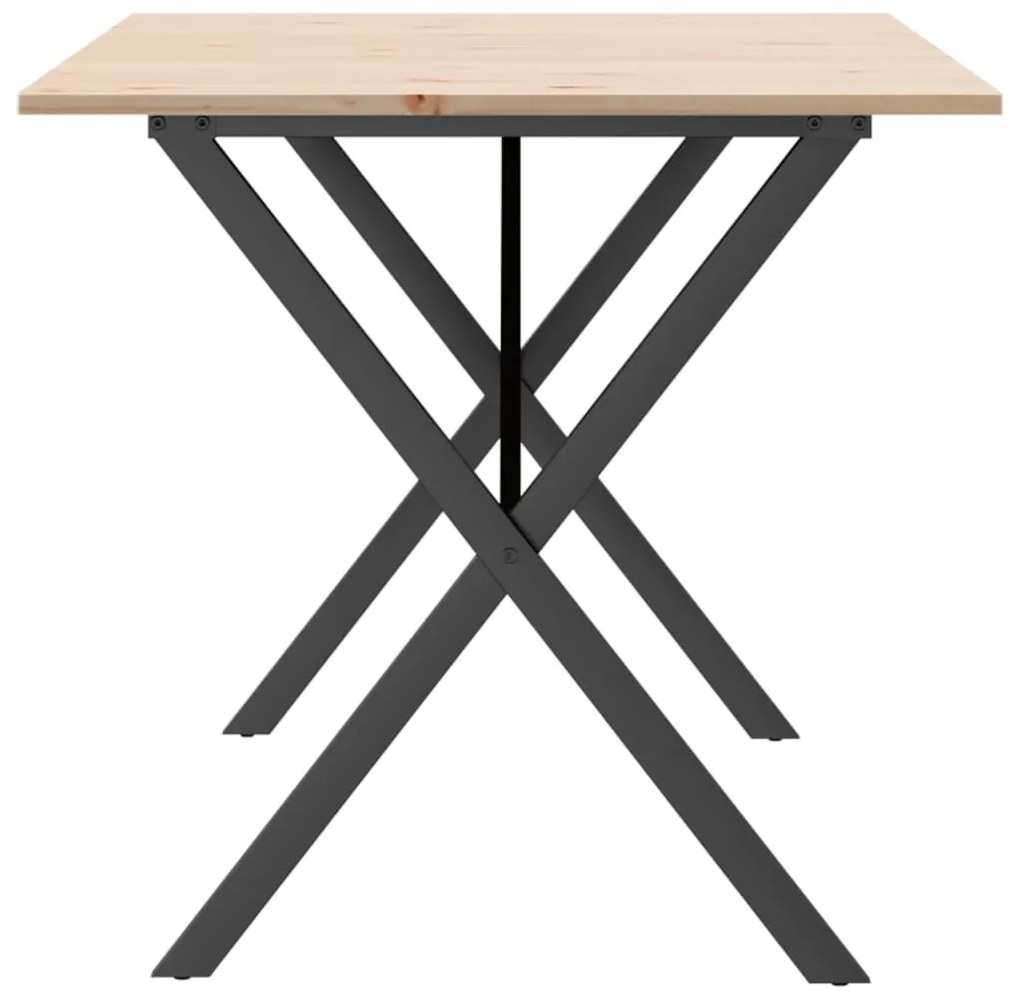 Mesa de jantar estrutura em X 160x80x75cm pinho e aço