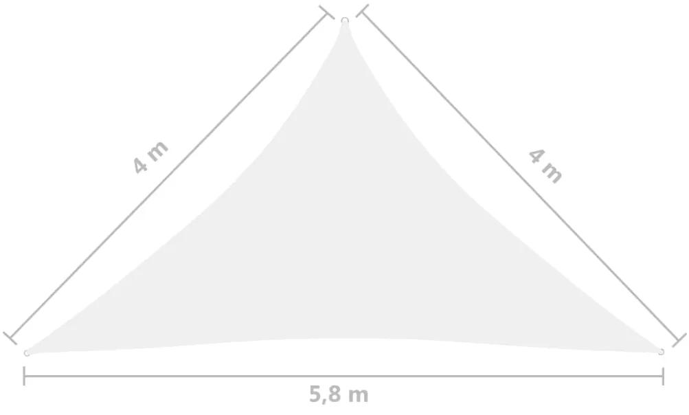 Para-sol estilo vela tecido oxford triangular 4x4x5,8 m branco