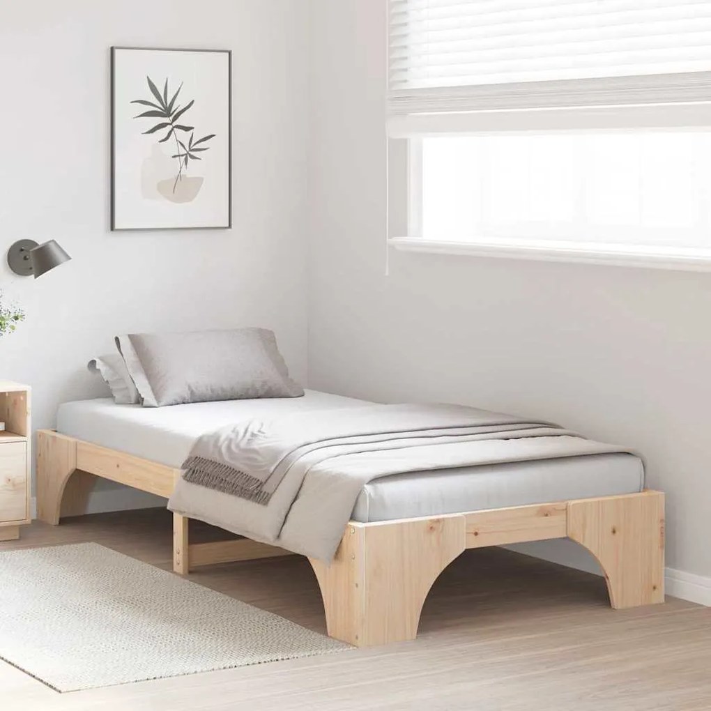 Cama 90x190 cm em Madeira de Pinho Sólida