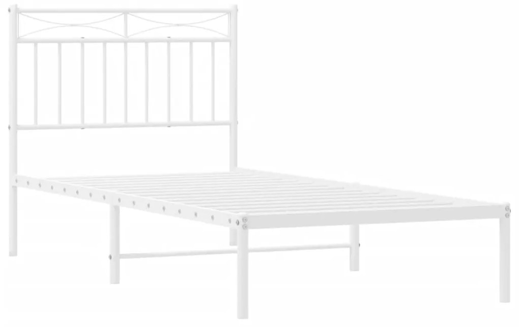 Estrutura de cama com cabeceira 90x200 cm metal branco