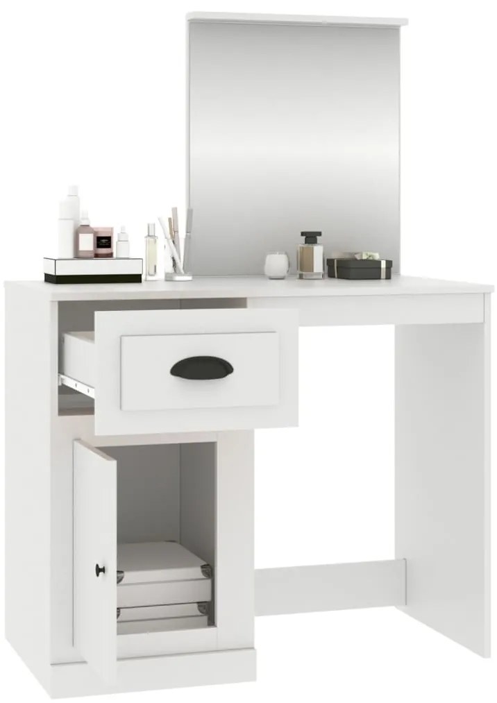 Toucador com espelho 90x50x132,5 cm derivados de madeira branco