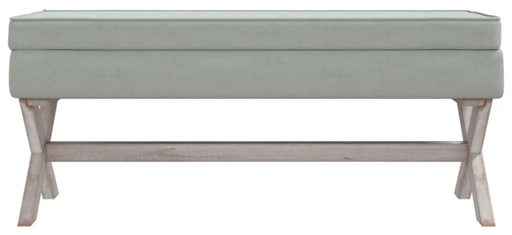 Banco de arrumação 110x45x49 cm veludo cinzento-claro