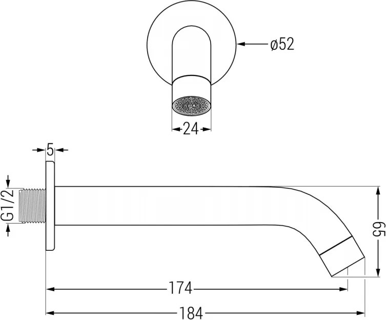 Mexen Kai DR70 conjunto de duche e banheira embutido com chuveiro de teto 25 cm, cromado - 77602DR70251-00