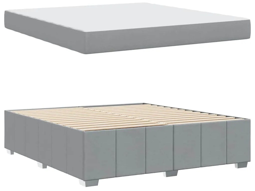 Estrutura da Cama Cinzento-claro 180 x 200 cm tecido