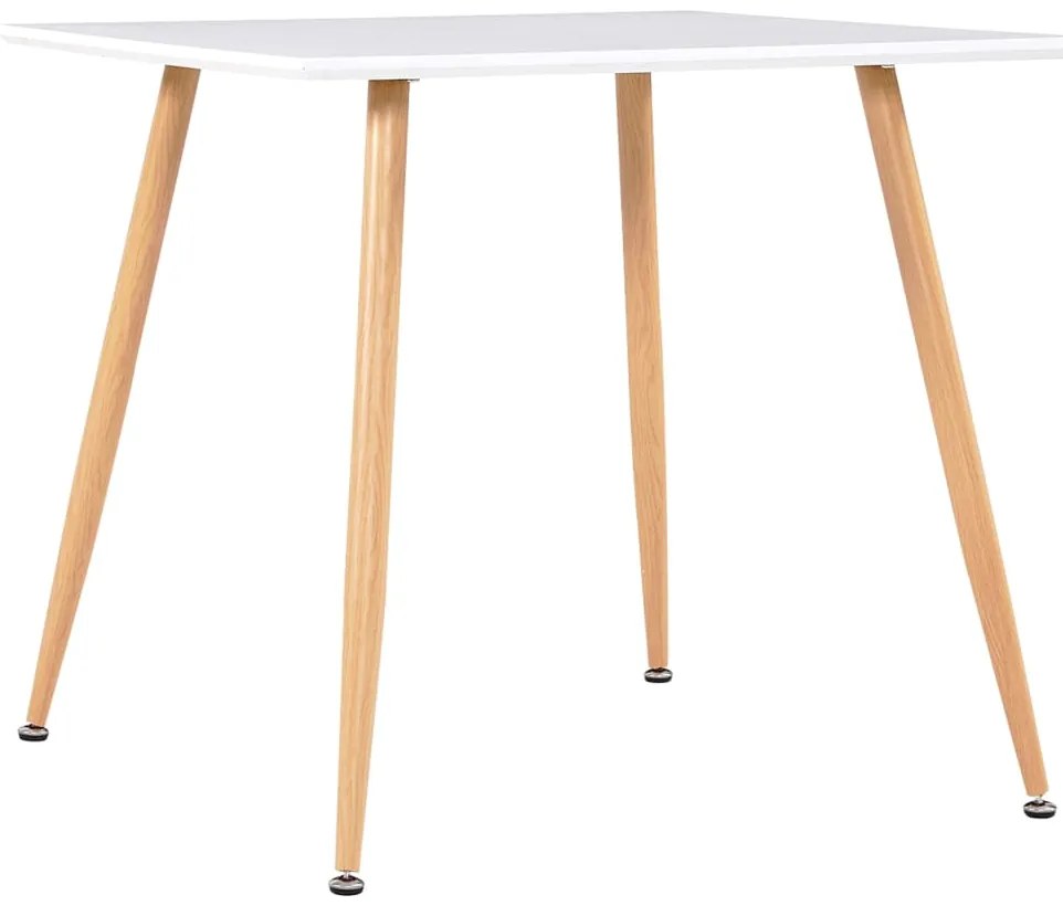 vidaXL Mesa de jantar 80,5x80,5x73 cm MDF cor branco e carvalho