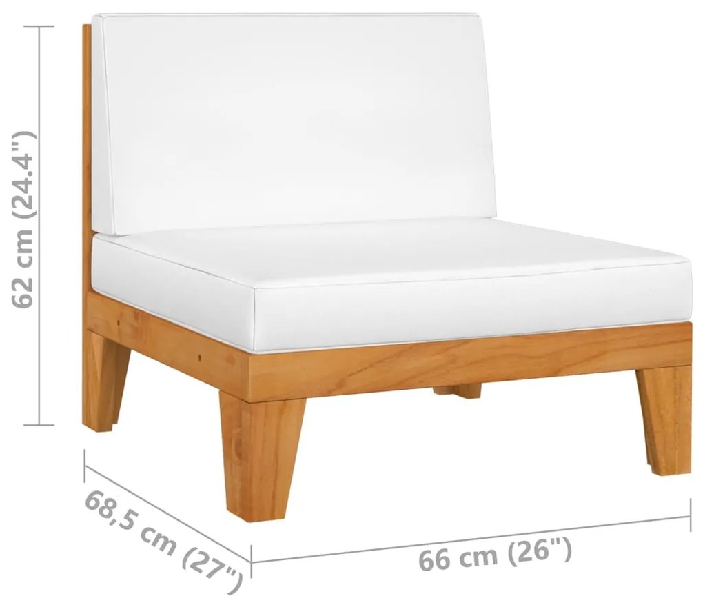 4 pcs conjunto lounge de jardim c/ almofadões acácia maciça