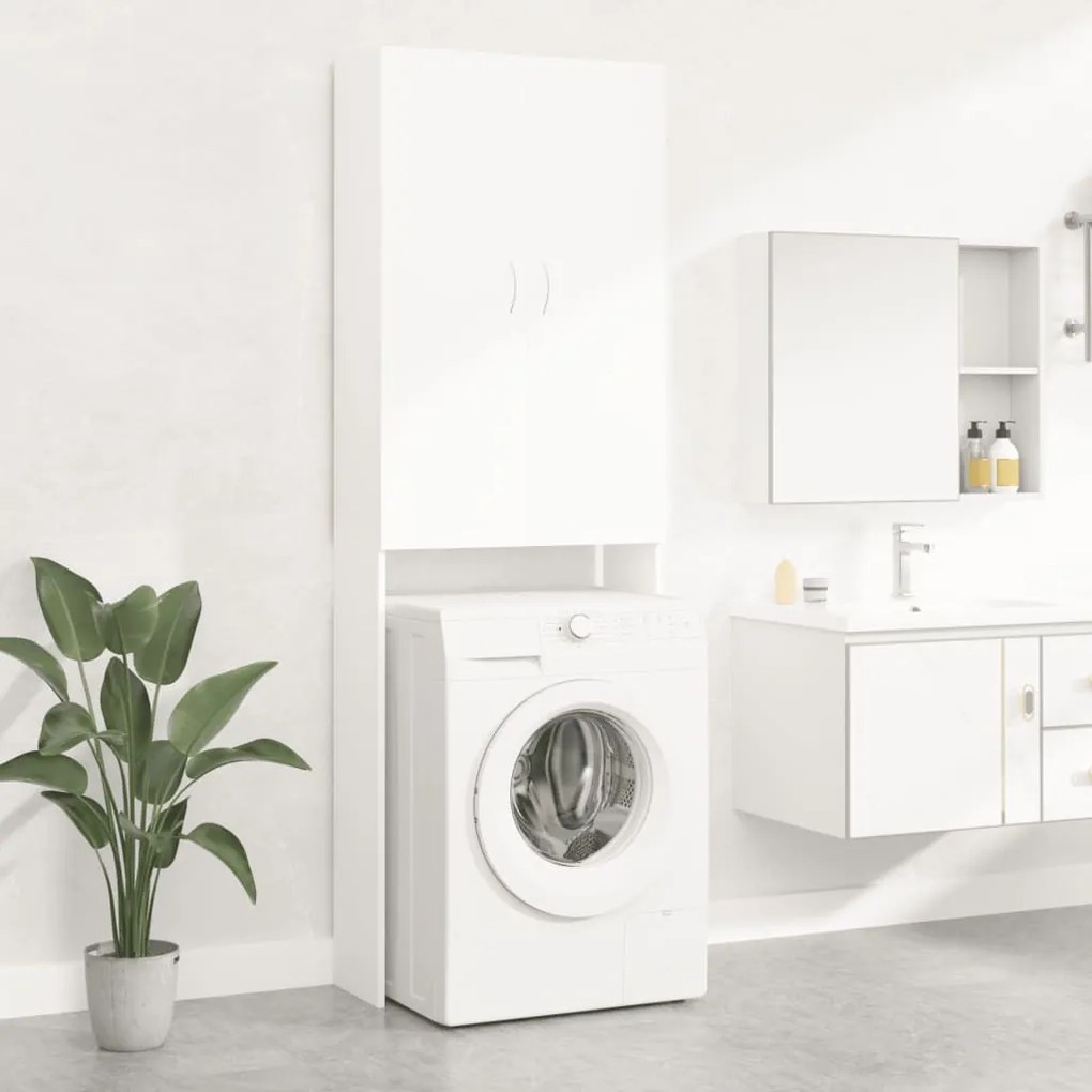 808413 vidaXL Armário máquina de lavar roupa 64x25,5x190 cm branco