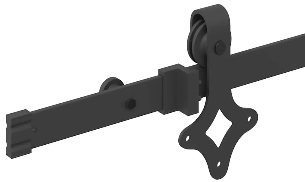 Kit de ferragens para porta deslizante 152,5 cm aço preto