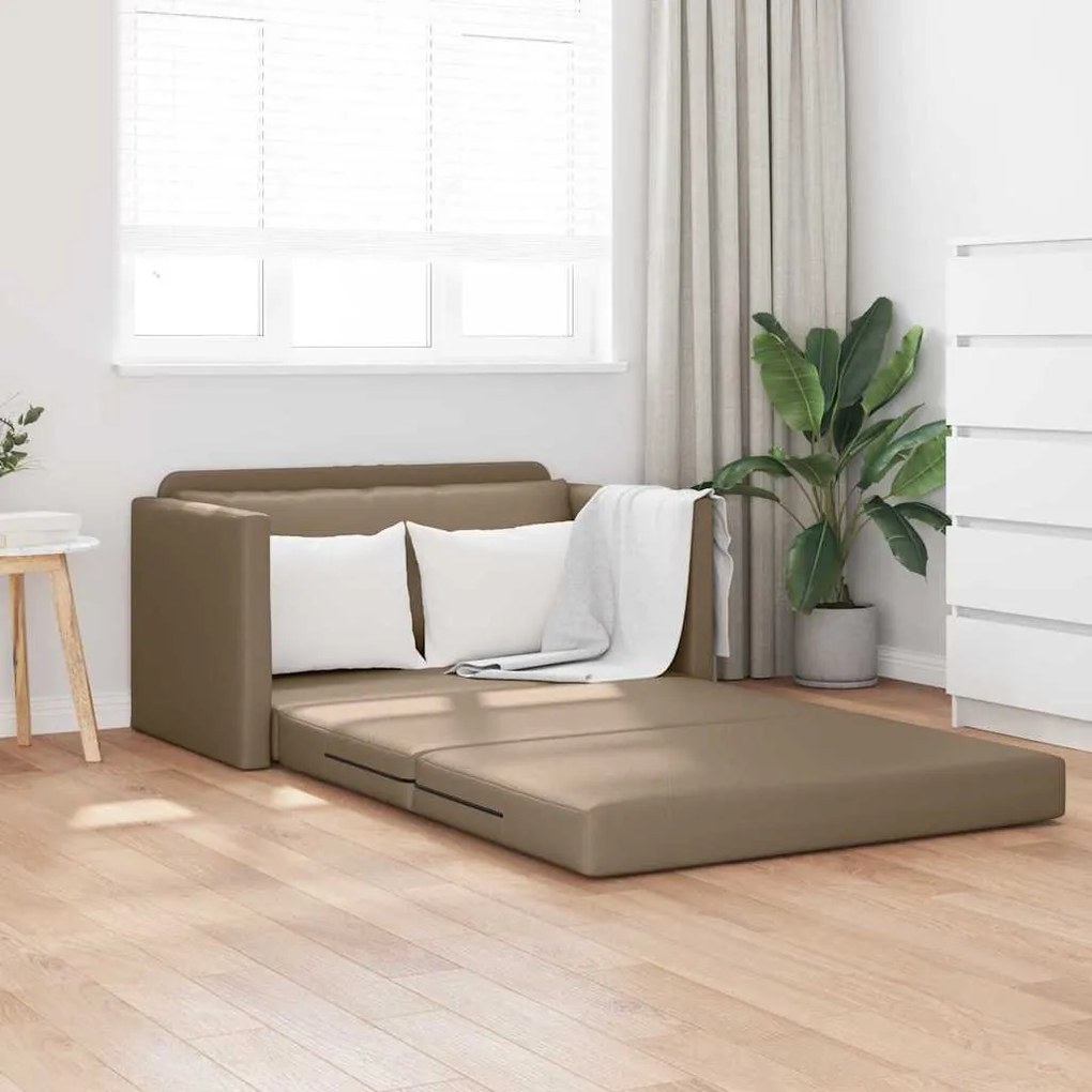Sofá Cama 2 em 1 Cappuccino 124x71x78 cm Couro Sintético