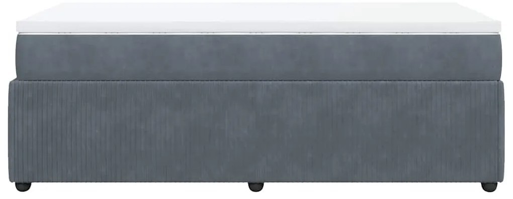 Cama com molas/colchão 80x200 cm veludo cinza-escuro