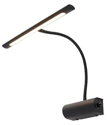 Candeeiro de parede design preto 32 cm com LED e dimmer - Tableau Moderno