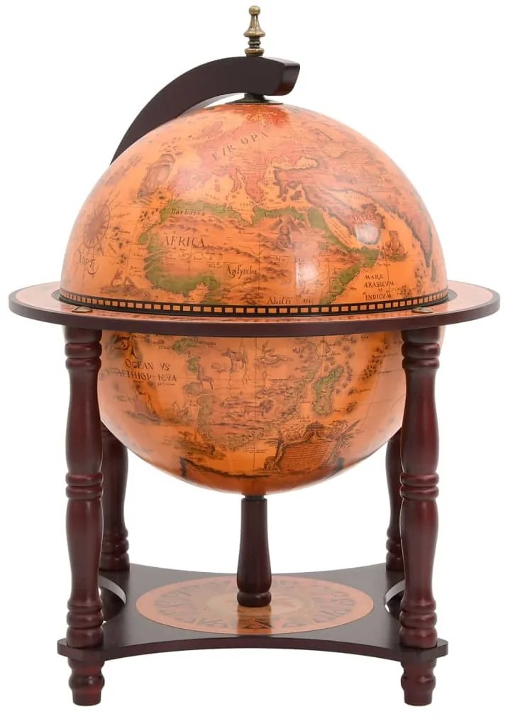 Garrafeira forma de globo madeira eucalipto maciça castanho