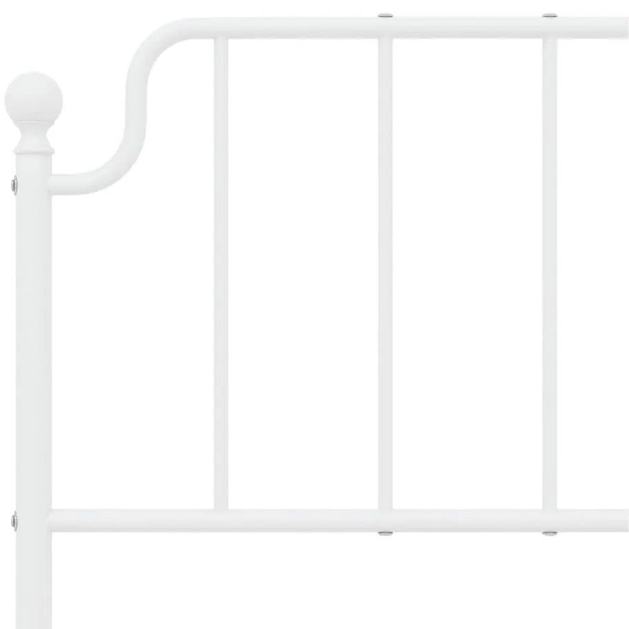 Estrutura de cama com cabeceira 140x200 cm metal branco