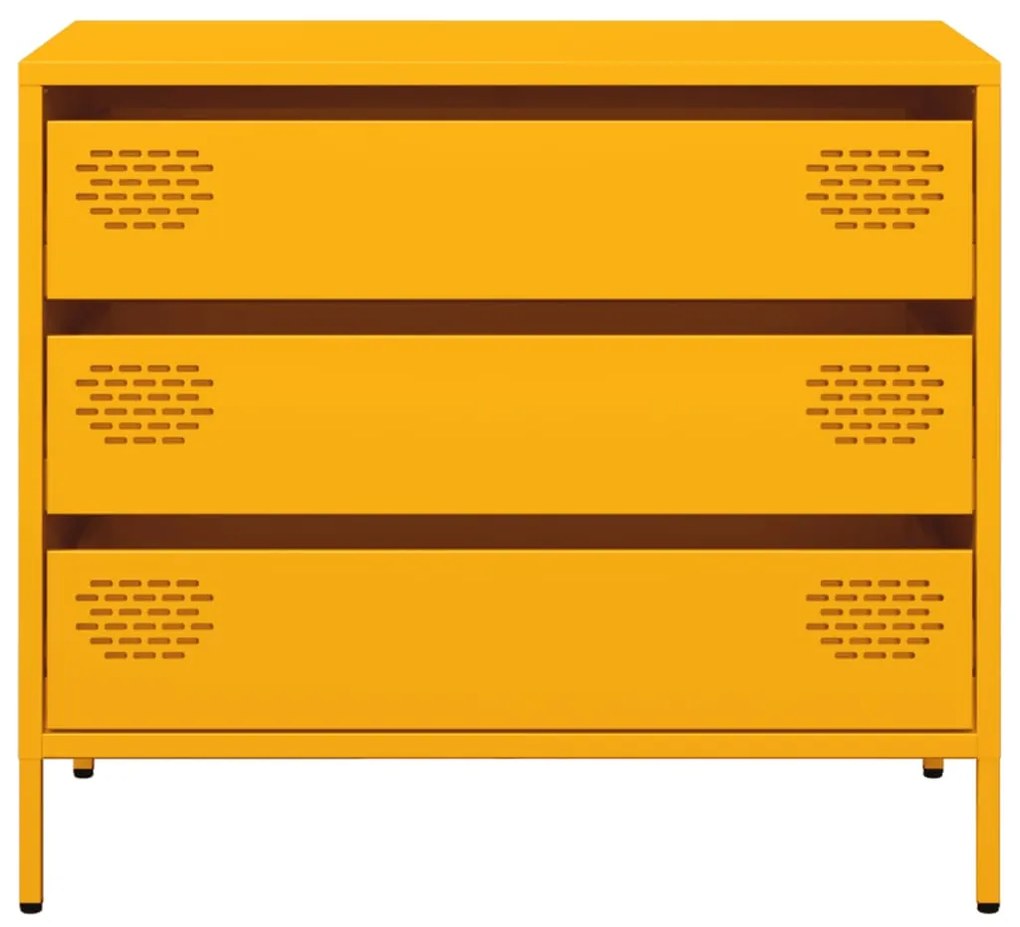 Aparador 68x39x58,5 cm aço laminado a frio amarelo mostarda