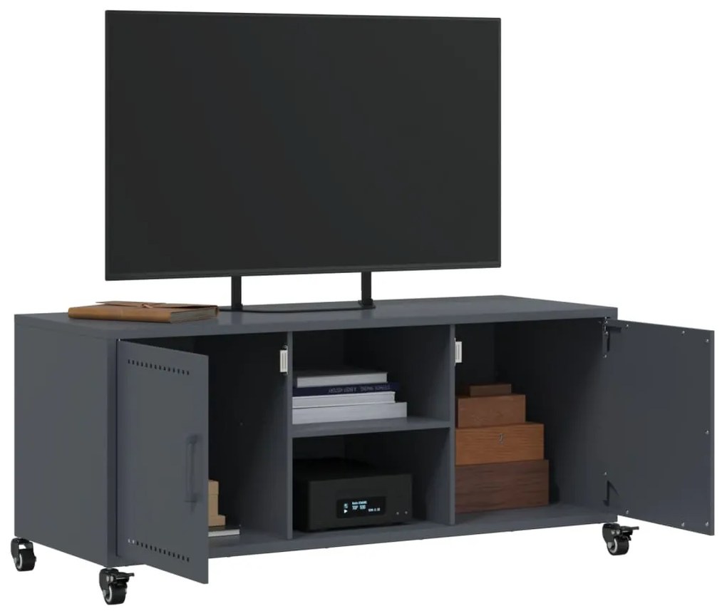Móvel de TV 100,5x39x43,5 cm aço antracite