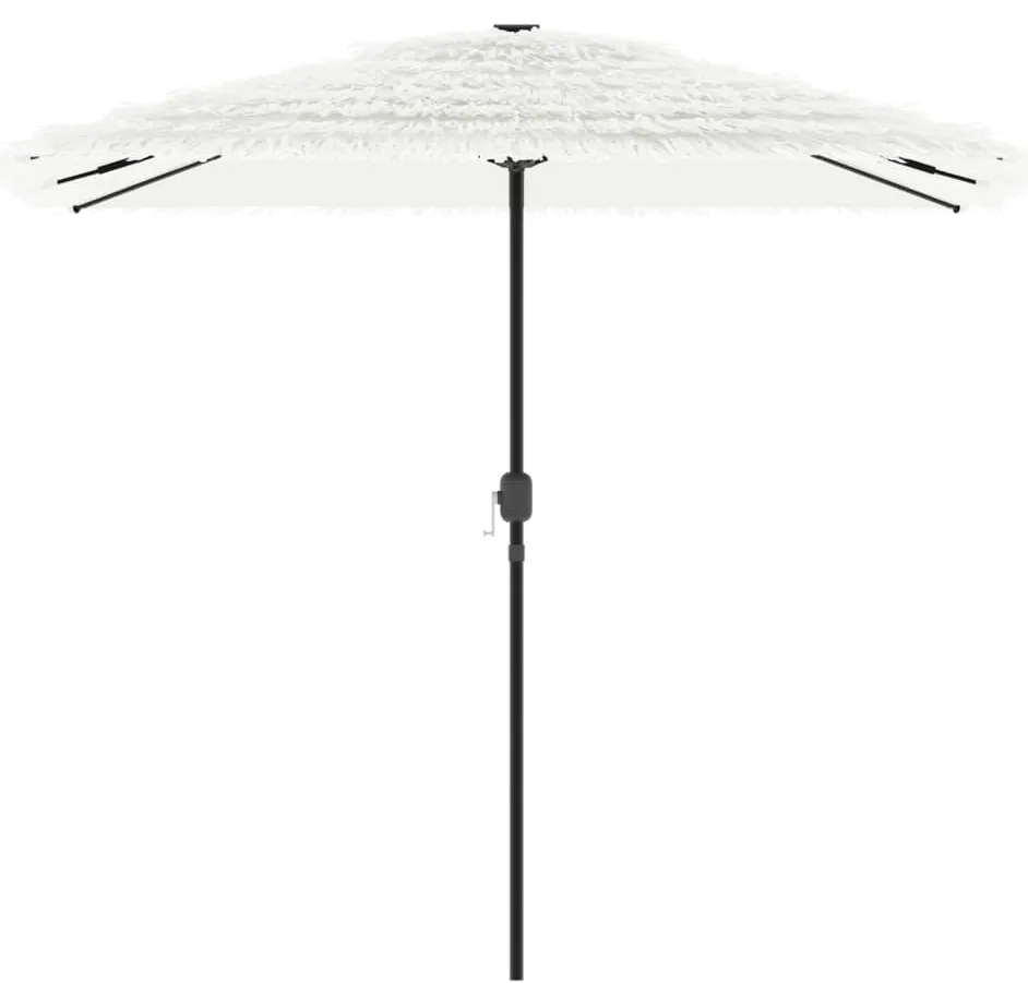 Guarda-sol de jardim com poste de aço 248x248x248 cm branco