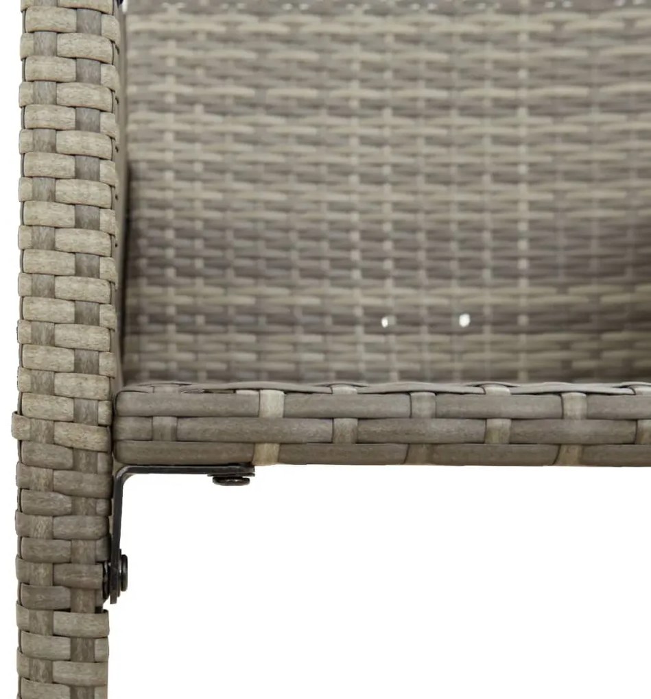 Bancos de bar para jardim 2 pcs vime PE cinzento