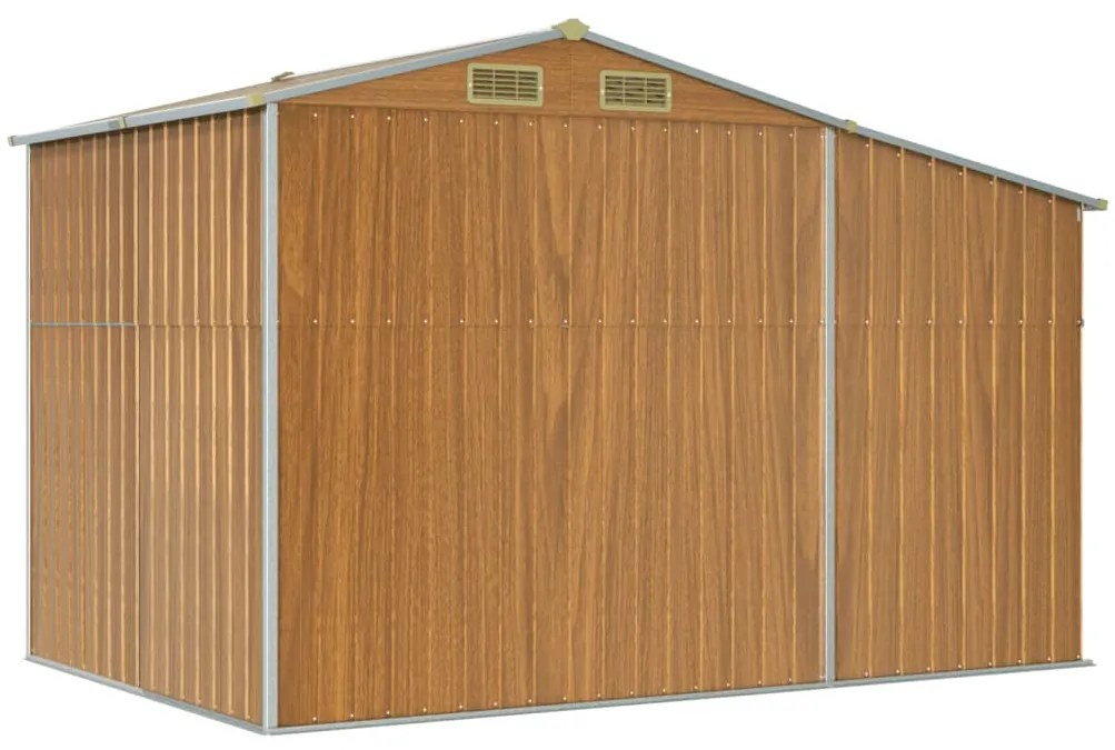 Abrigo de jardim 277x192,5x179cm aço galvanizado castanho-claro