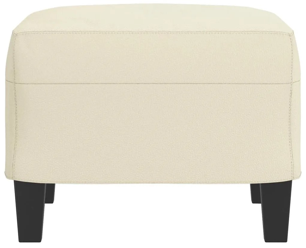 Apoio de pés 60x50x41 cm couro artificial cor creme