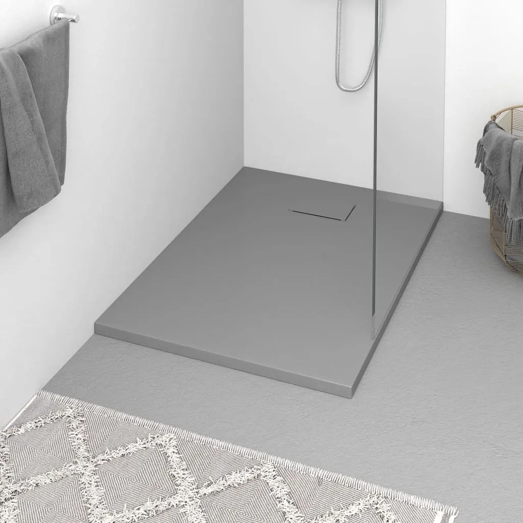 Base de chuveiro SMC 100x70 cm cinzento