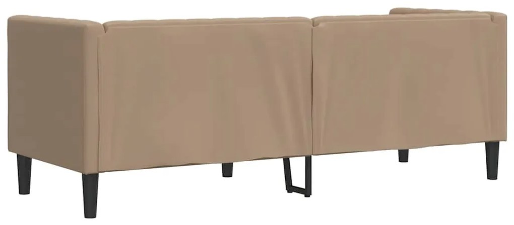 Sofá chesterfield 3 lugares couro artificial cappuccino