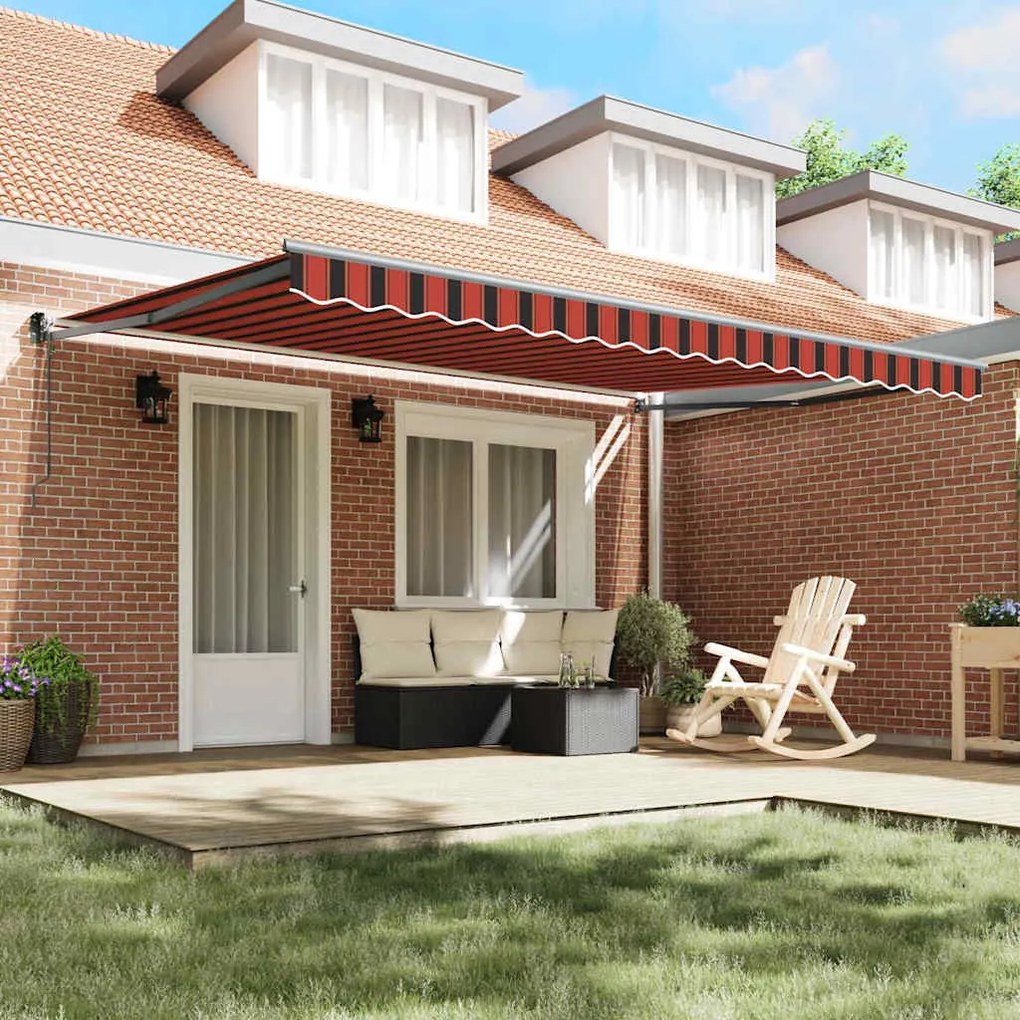 Toldo Retrátil Automático Laranja e Marrom 450x300 cm