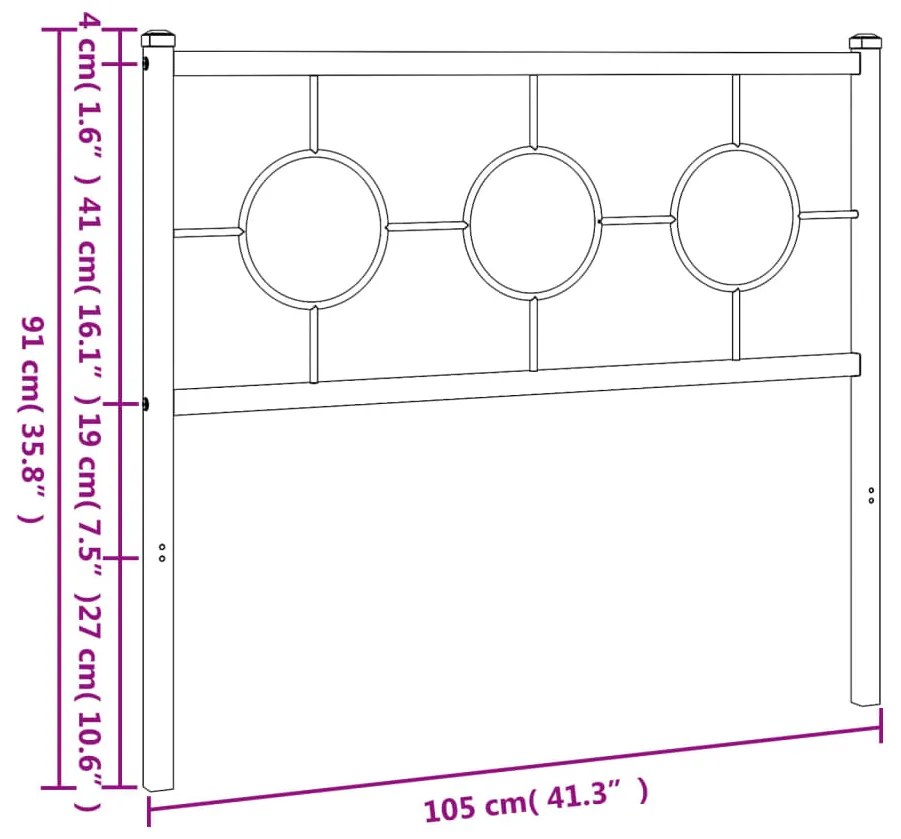 Cabeceira de cama 100 cm metal preto