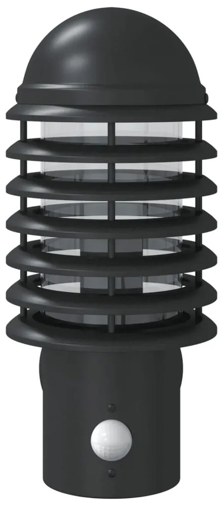 Candeeiros parede p/ exterior c/ sensor 2 pcs aço inox. preto