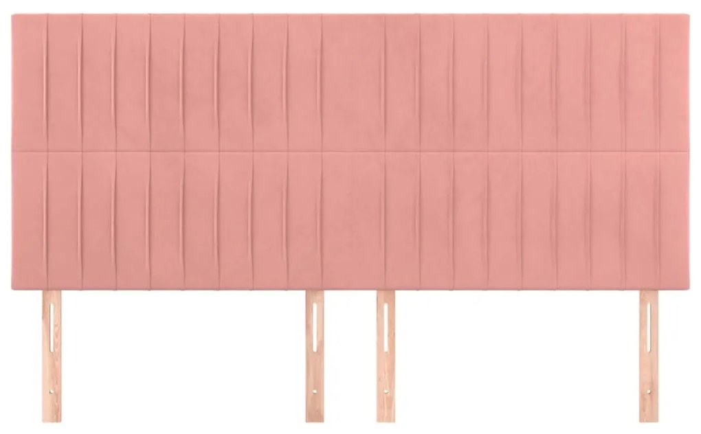 Cabeceira de cama 4 pcs veludo 80x5x78/88 cm rosa
