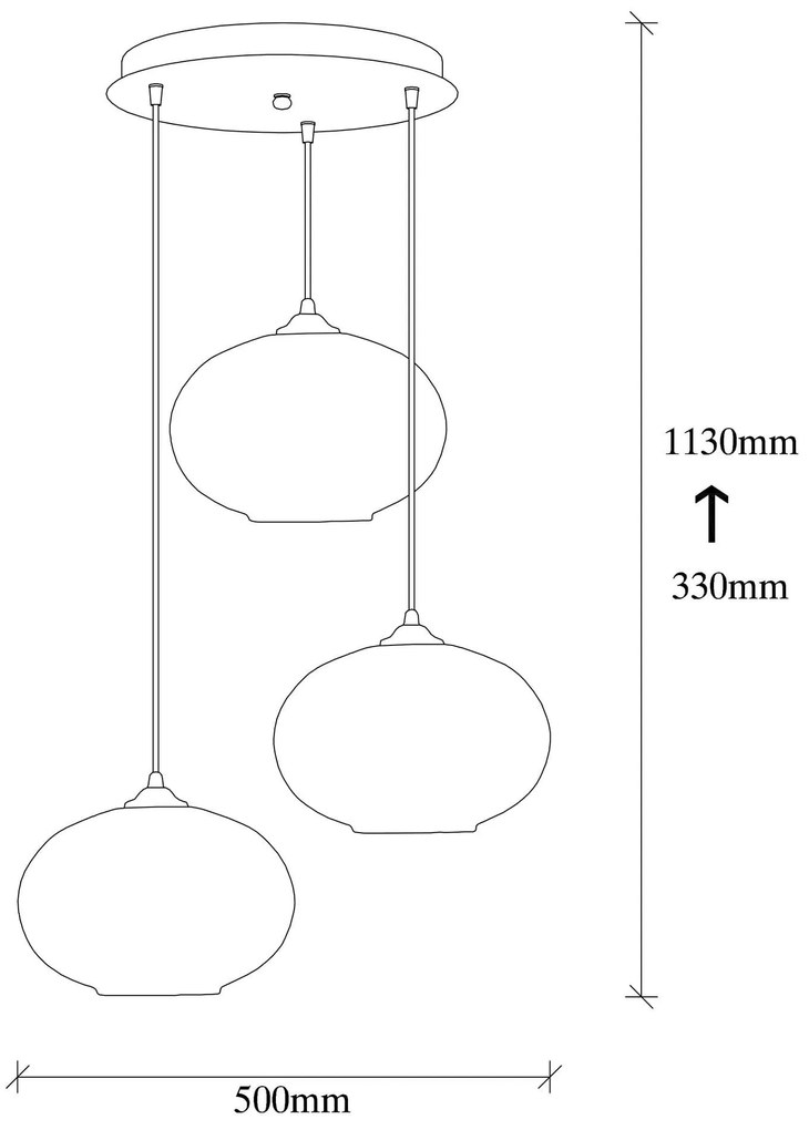 Candeeiro de Teto Camini – Preto Mel – Diâmetro 50 cm