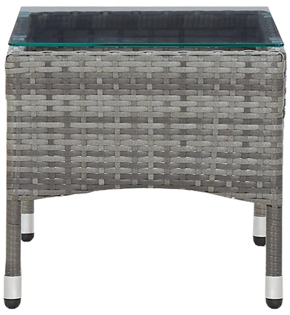 Mesa de centro 60x40x36 cm vime PE cinzento