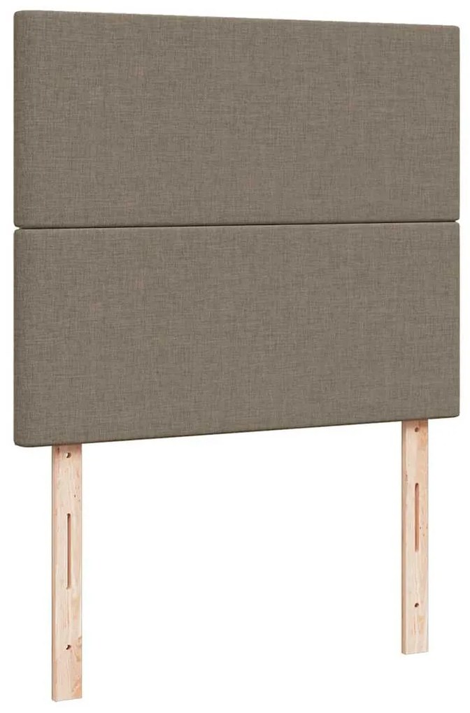 Cama box spring colchão/LED 120x190cm tecido cinza-acastanhado